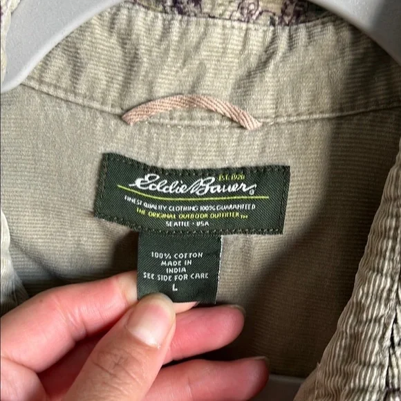 Eddie Bauer Beige Corduroy Shirt - Picture 2 of 4
